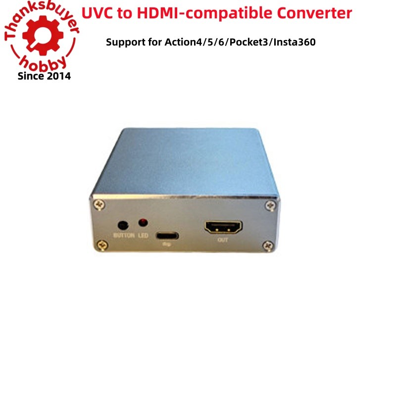 UVC to HDMI Converter 4K60 Video Transmission for Action4/5/6/Pocket3/Insta360