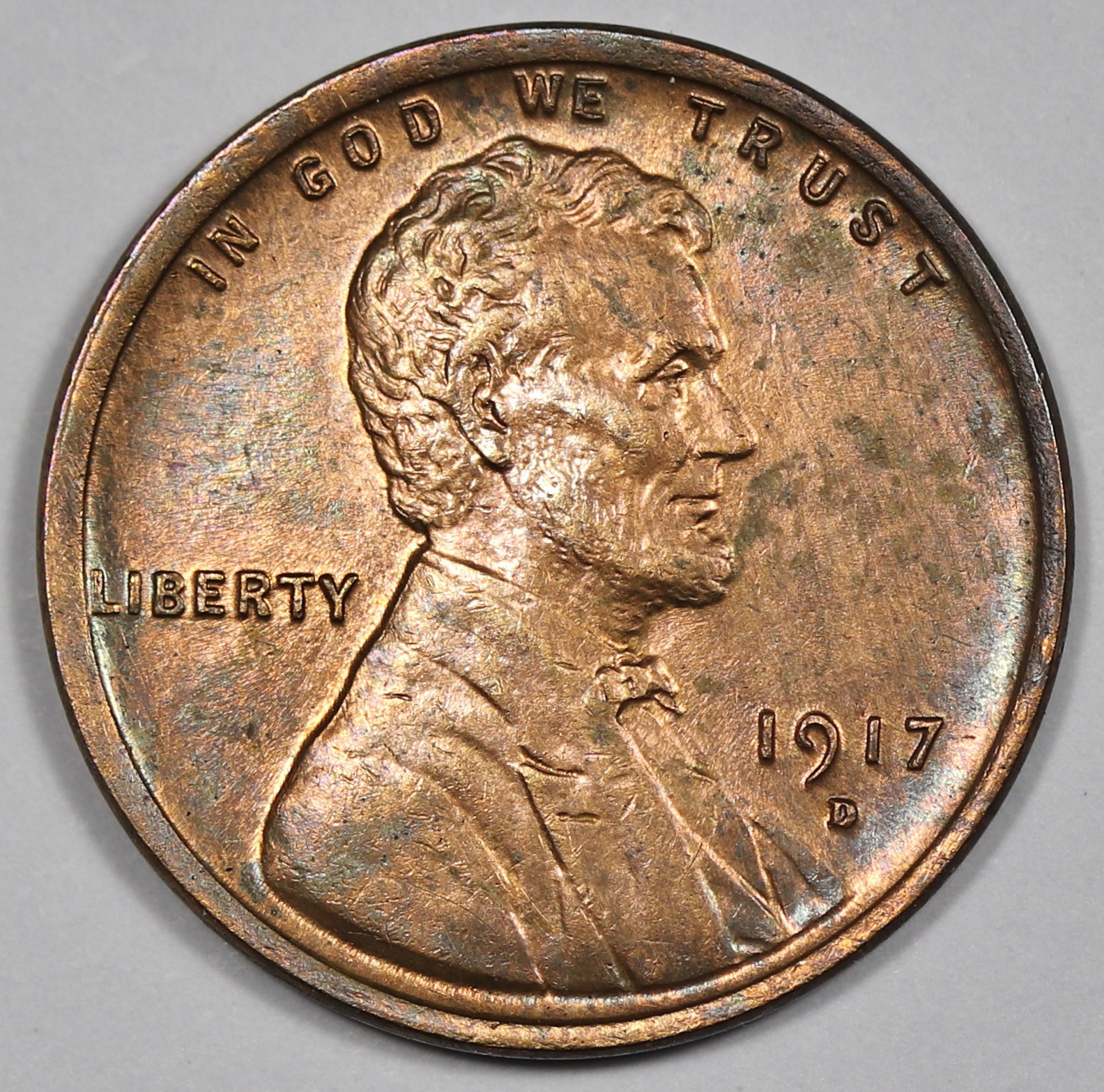 1917-d Lincoln Head Cent.  AU.  212825