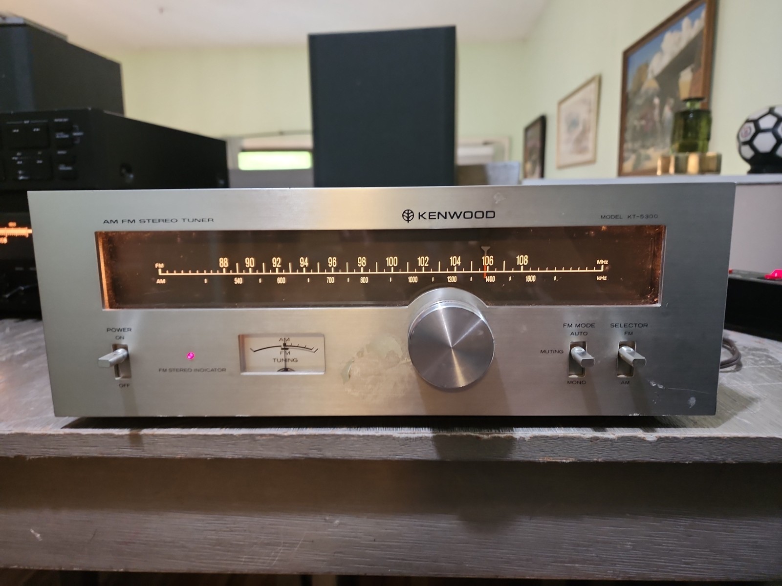 Vintage Kenwood KT-5300 AM / FM Stereo Tuner Tested Works Great Crisp Sound