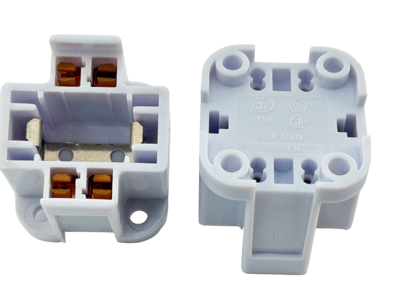 Rebaydo 2pcs G24 & GX24 2-Pin & 4-Pin Female Surface Mount Lamp Socket