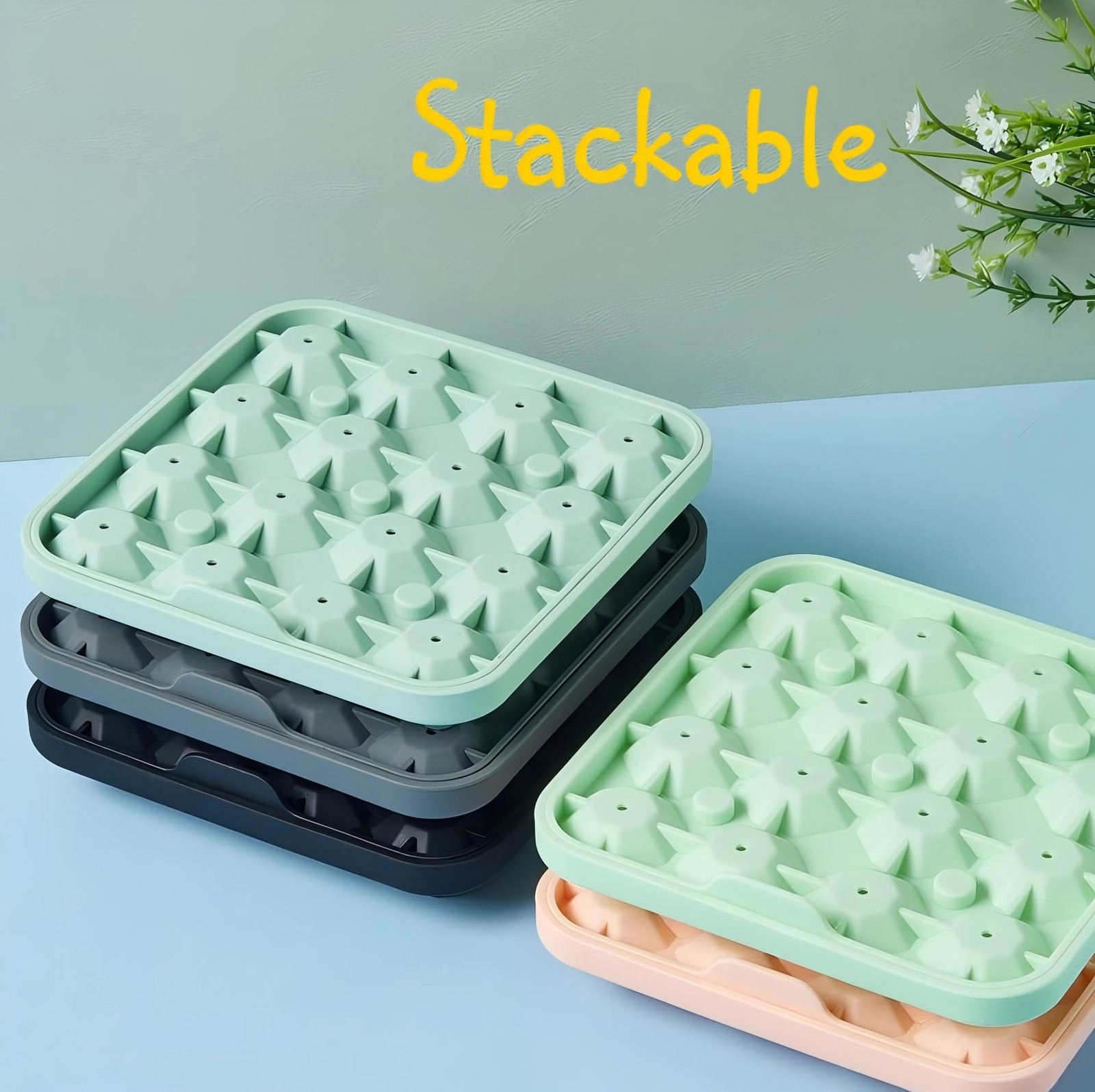 2 Pack Diamond Ice Cube Molds Silicone Tray Mini Ice Cube Makers for Wine