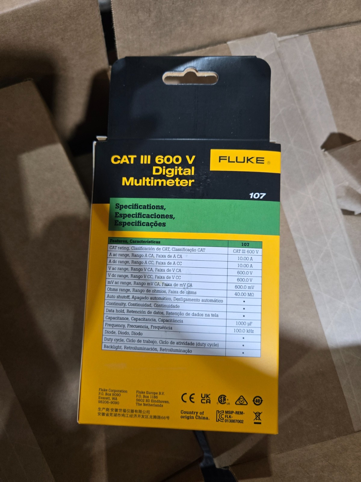 Fluke 107 AC DC Current Handheld Digital Multimeter