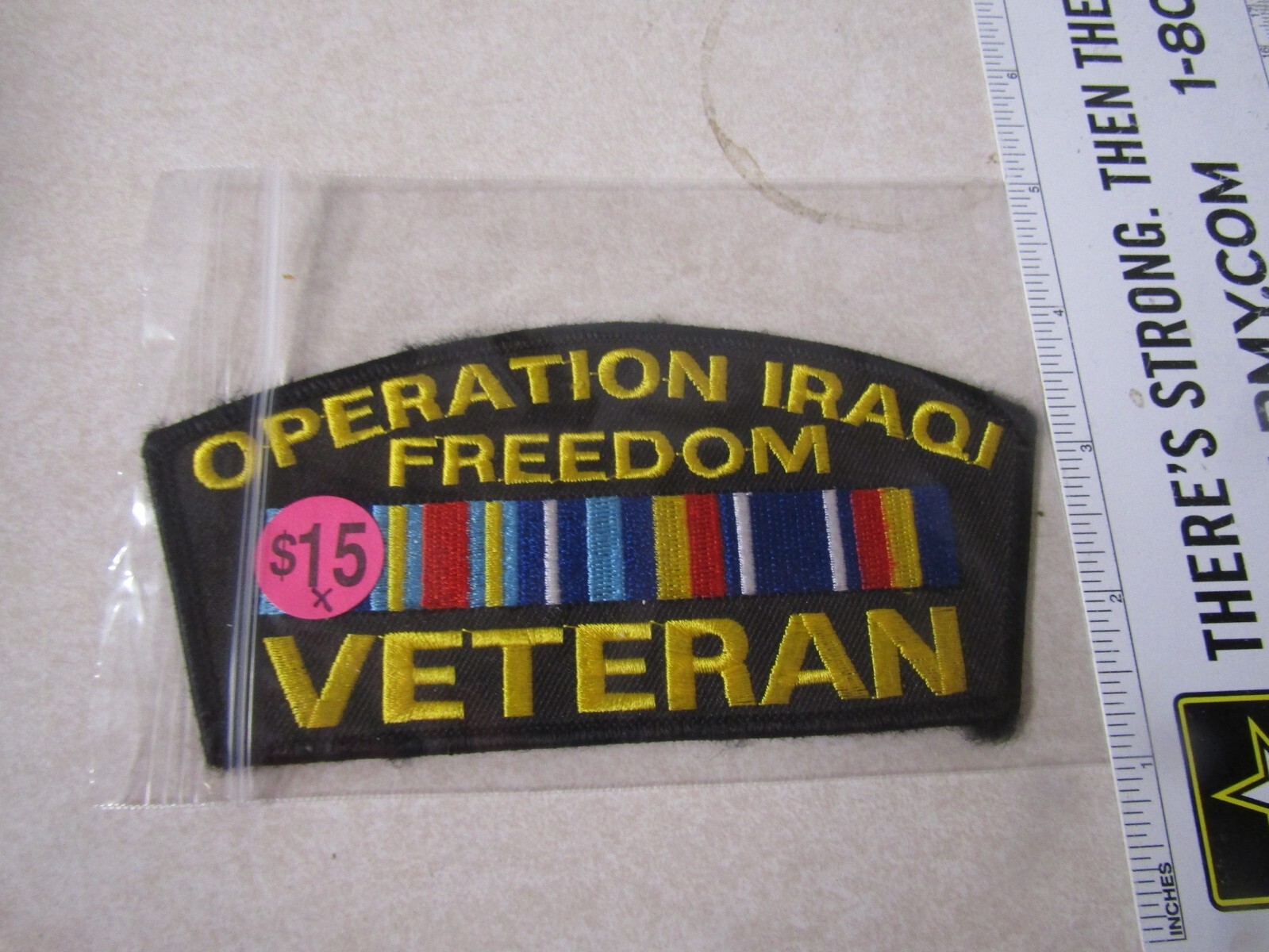 MILITARY PATCH SEW ON OLDER FOR HAT OPERATION IRAQI FREEDOM VETERAN
