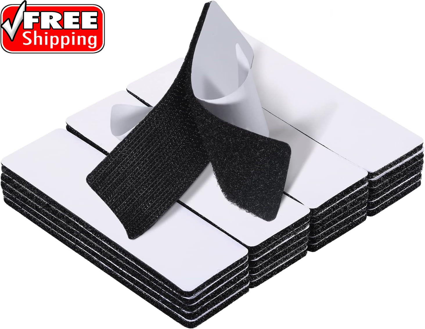 20 Sets 1X4 Inch Hook and Loop Fastener Strips with Adhesive Heavy Duty Double S