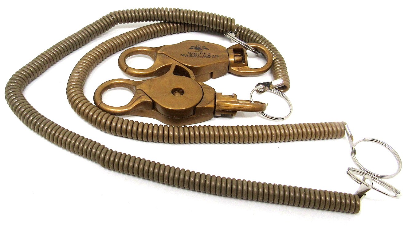 2 Golden Mardi Gras Casino Lanyard Coil Cord Player Card Holder US Seller  us