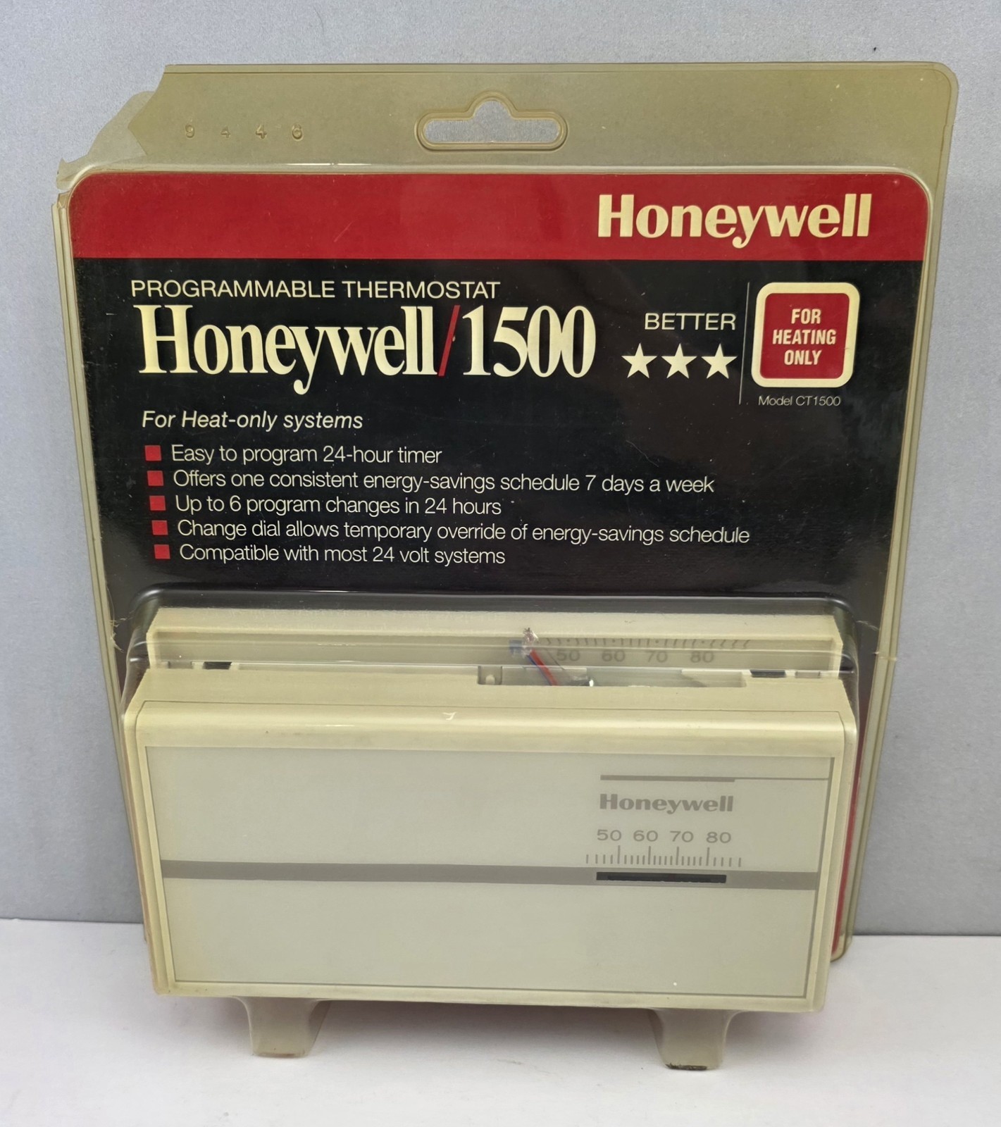 Vtg 1993 Honeywell/1500 Programmable Thermostat Heat Only #CT1500P 1000 - HTF