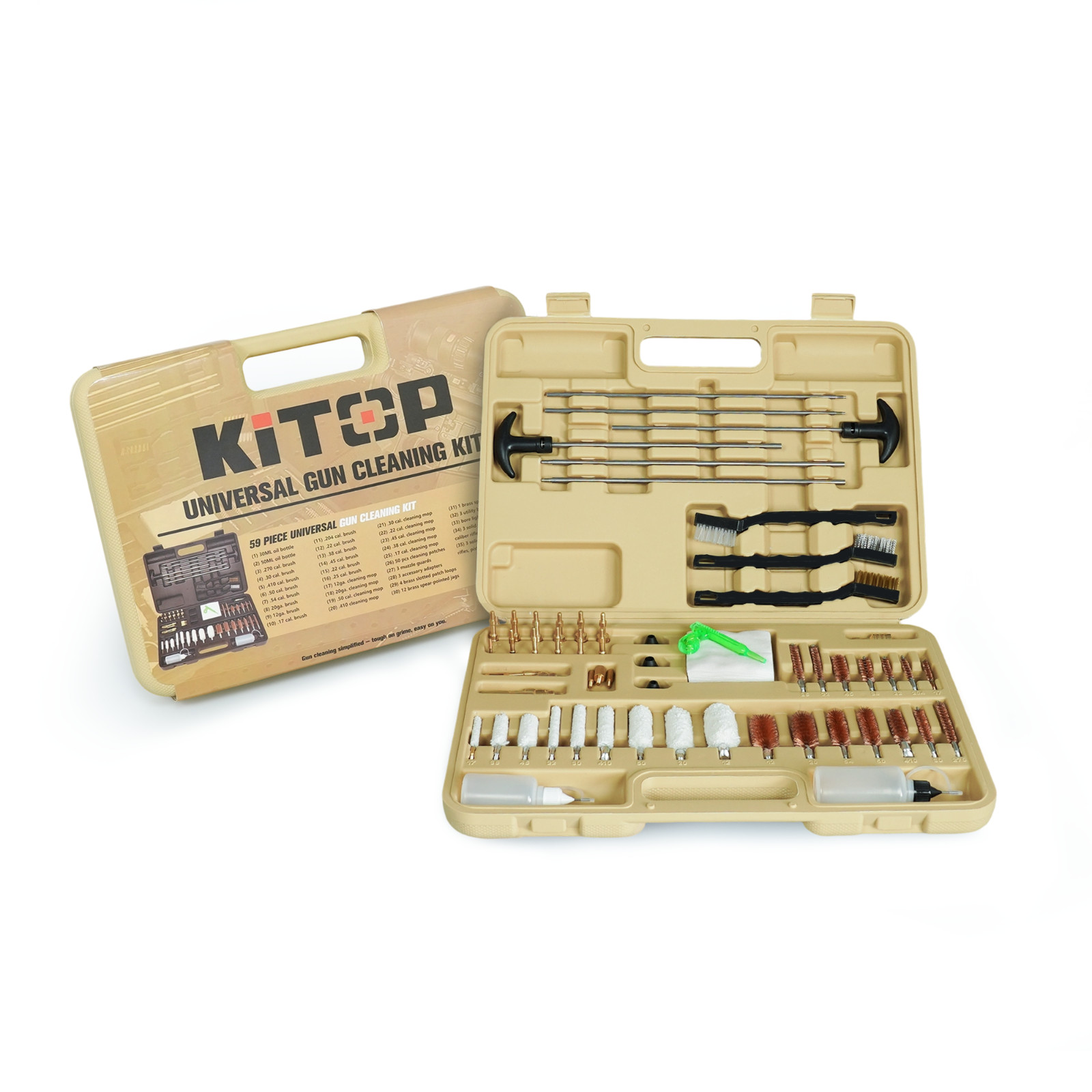 Universal Cleaning Kit 108 Psc for Brushes for Pistol,Shotgun,rifle with Case
