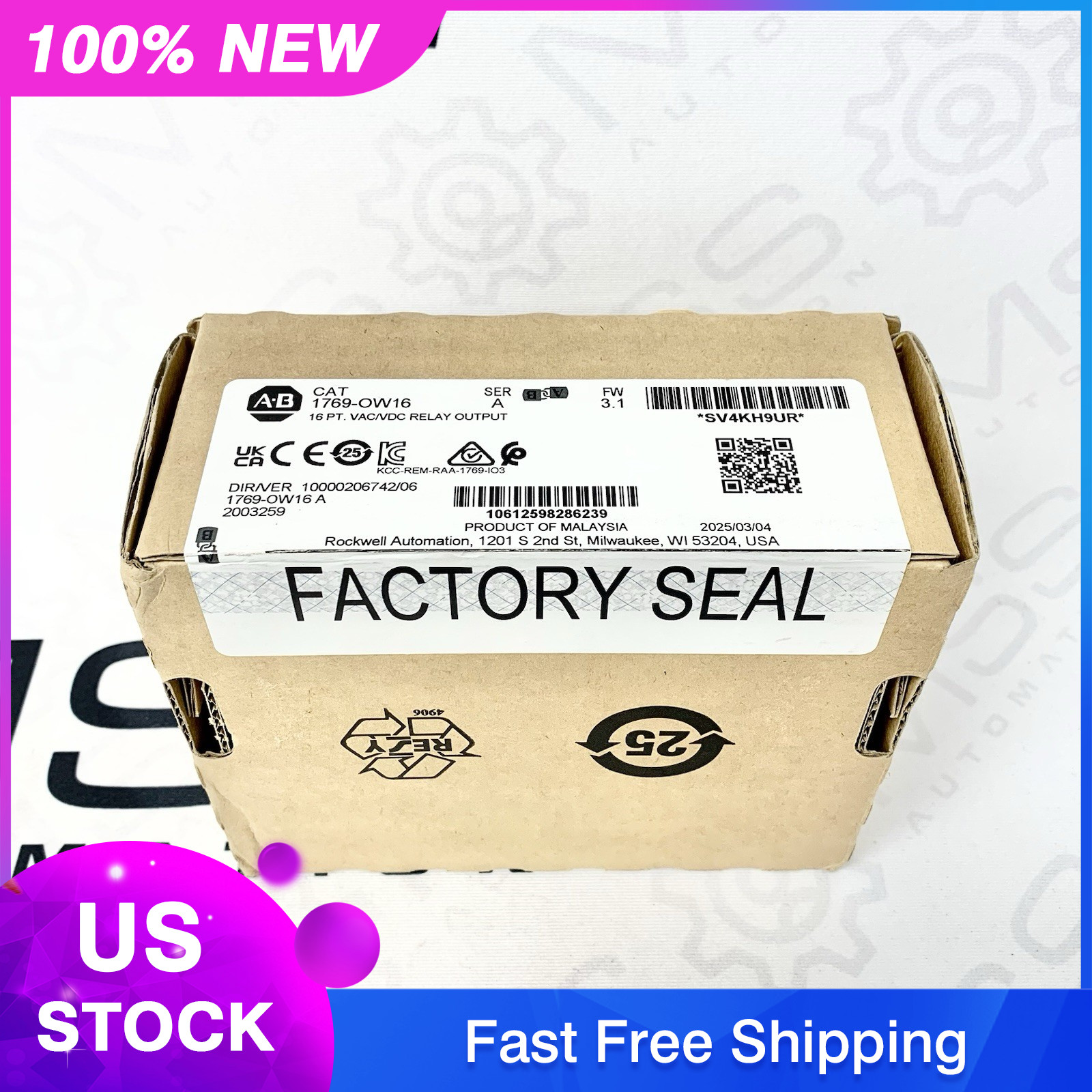 2025 Allen-Bradley 1769-OW16 CompactLogix 16-Point Relay Output Module