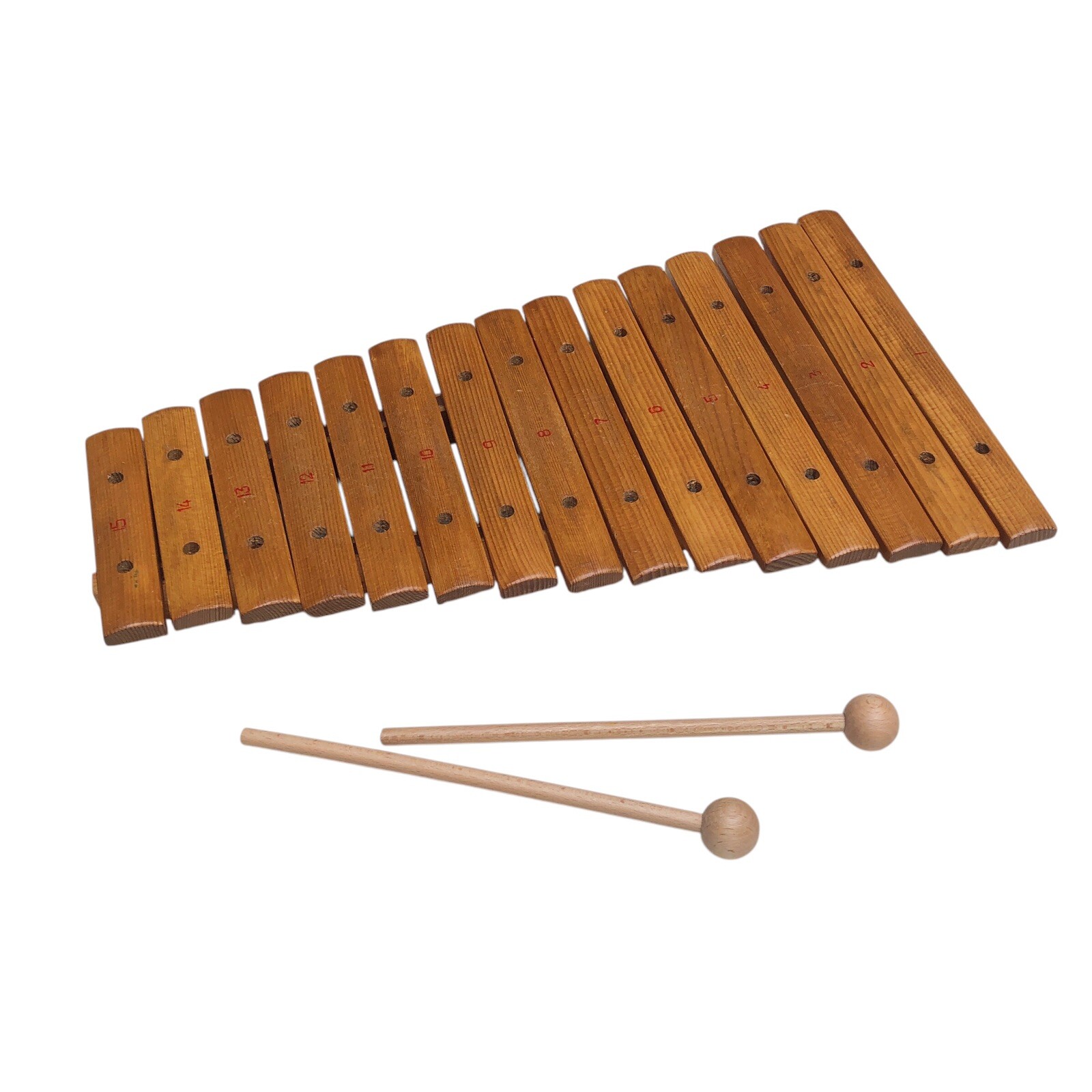 VINTAGE 1960 WOODEN XYLOPHONE - 16” C Major 2 Octave USSR Musical Instrument Toy