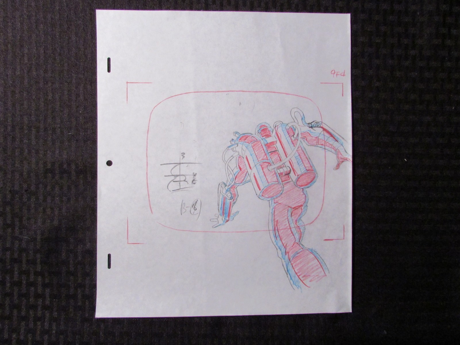 GI JOE Cartoon 12.5x10.5" Animation Detail Drawing FN+ 6.5 Inferno SC-470 B-16