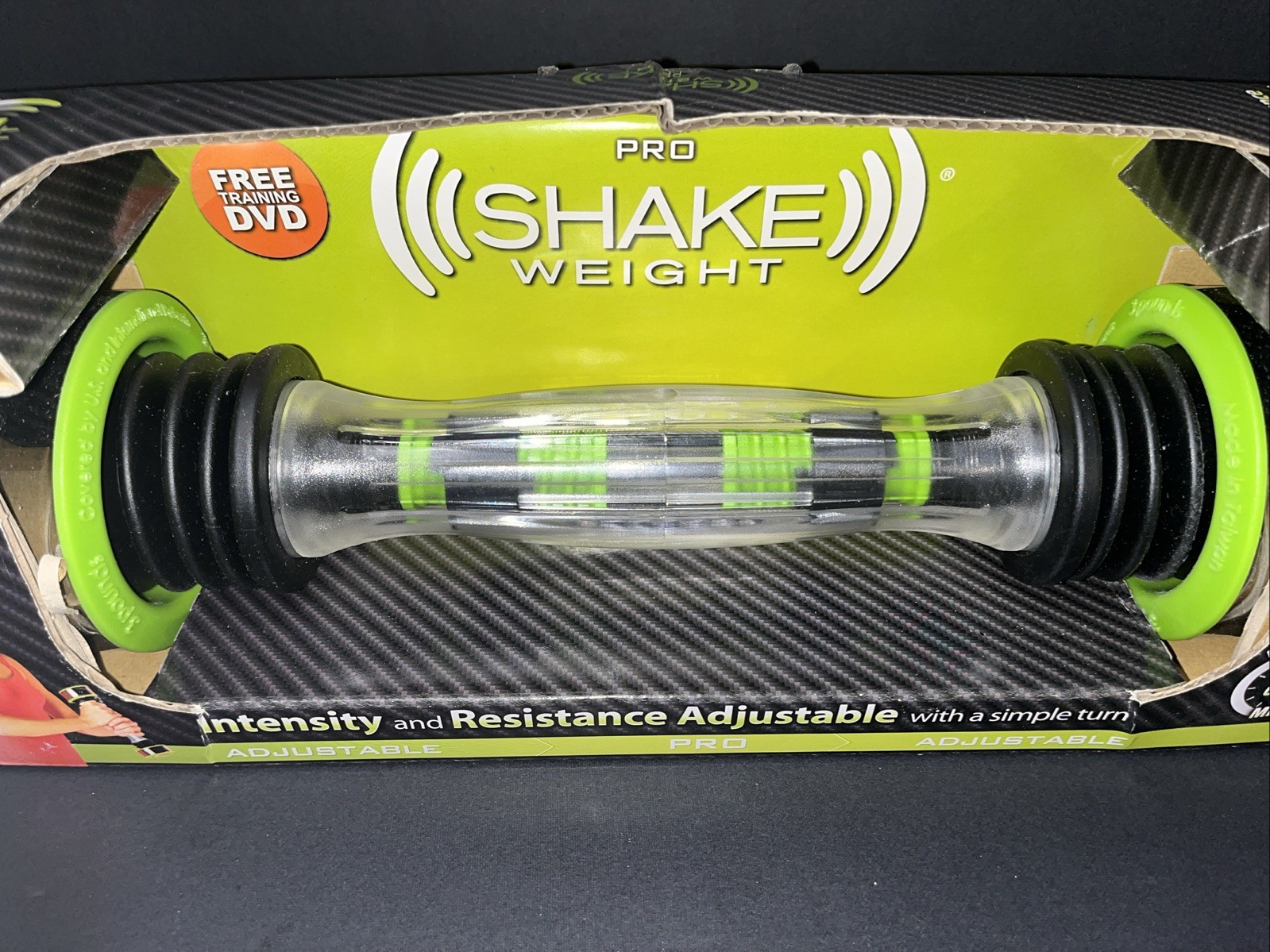 Shake Weight Pro 3 LB Men & Women As Seen on TV Green Clear & Green NIB DVD