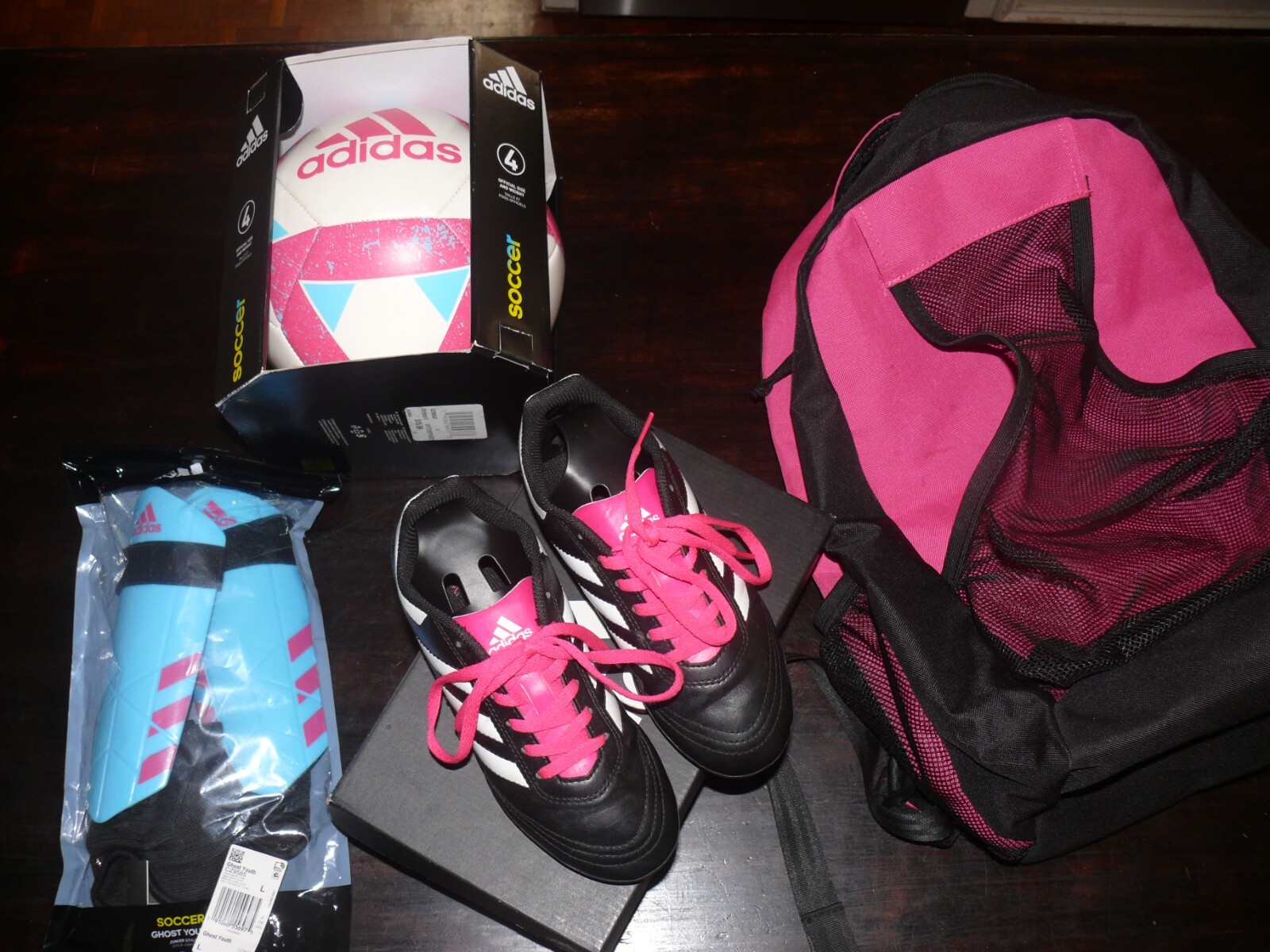 Girls Soccer Set - Backpack, Shoes, Shin guards & Ball