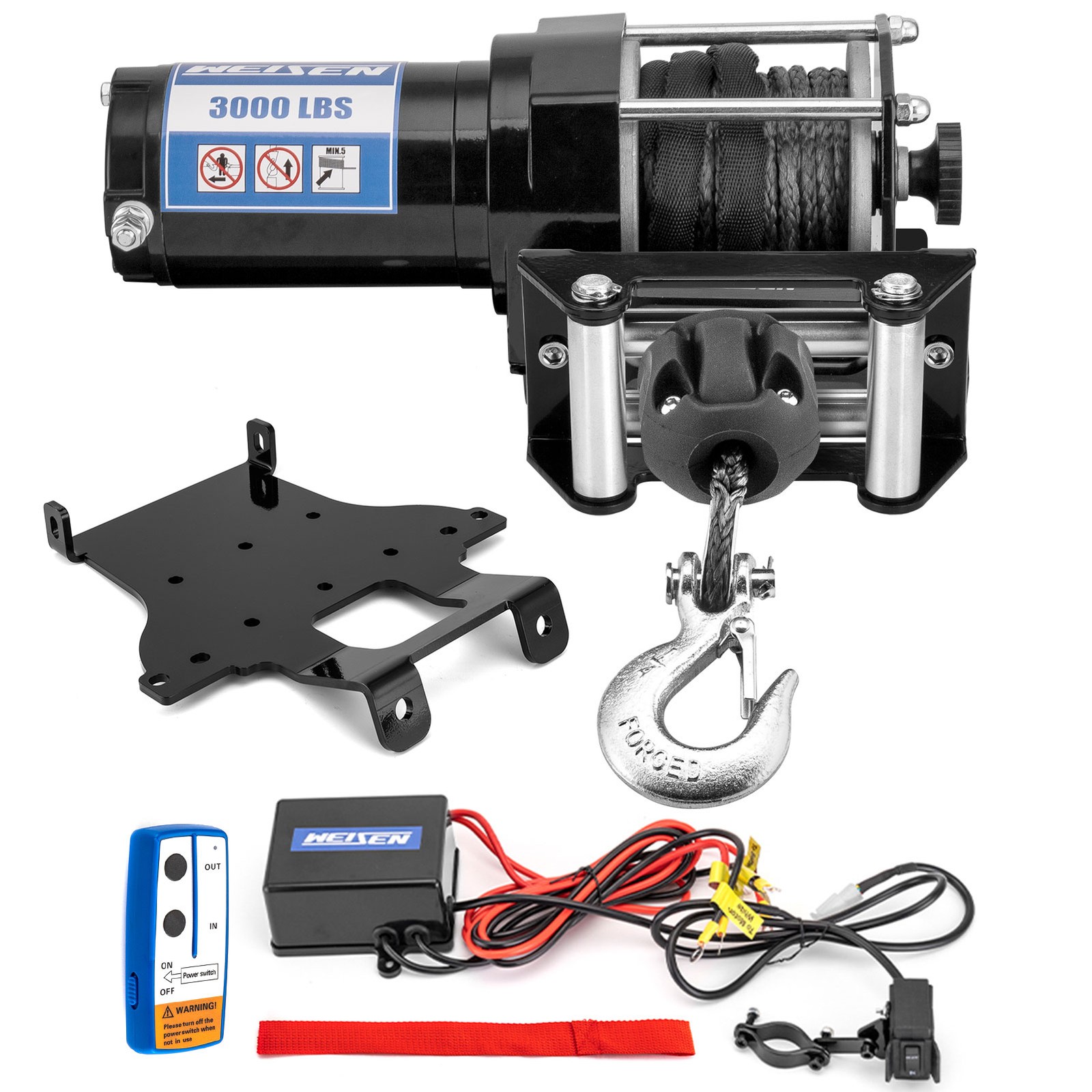 ATV 3000lb 12V Electric Winch Mount Kit For Honda Rincon TRX650/TRX680 2003-2023