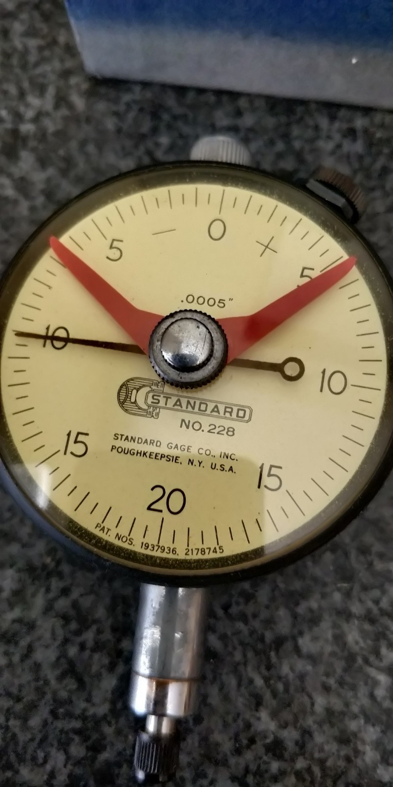 Standard Gage Dial Indicator #228 (1-T) .0005" range = .100"