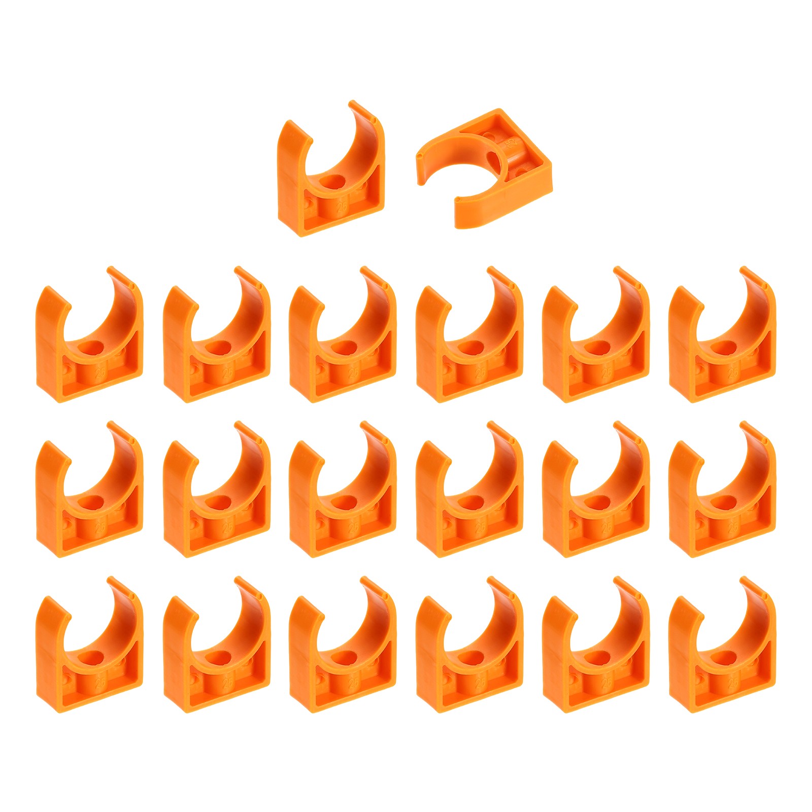 20Pcs Water Pipe Clamps Clips U-Shaped Holder Buckles for 25mm OD Orange]