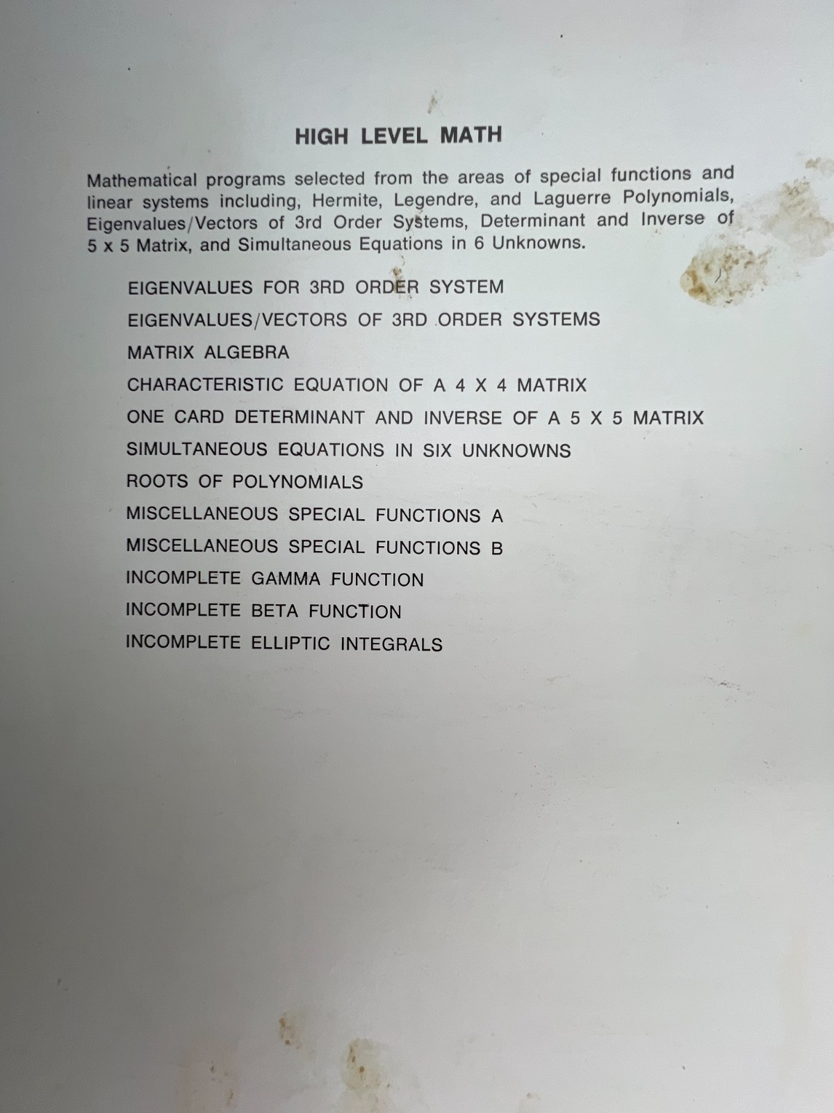 Hewlett-Packard HP-67 HP-97 Library Solutions Math Physics Manuals Lot 67 97