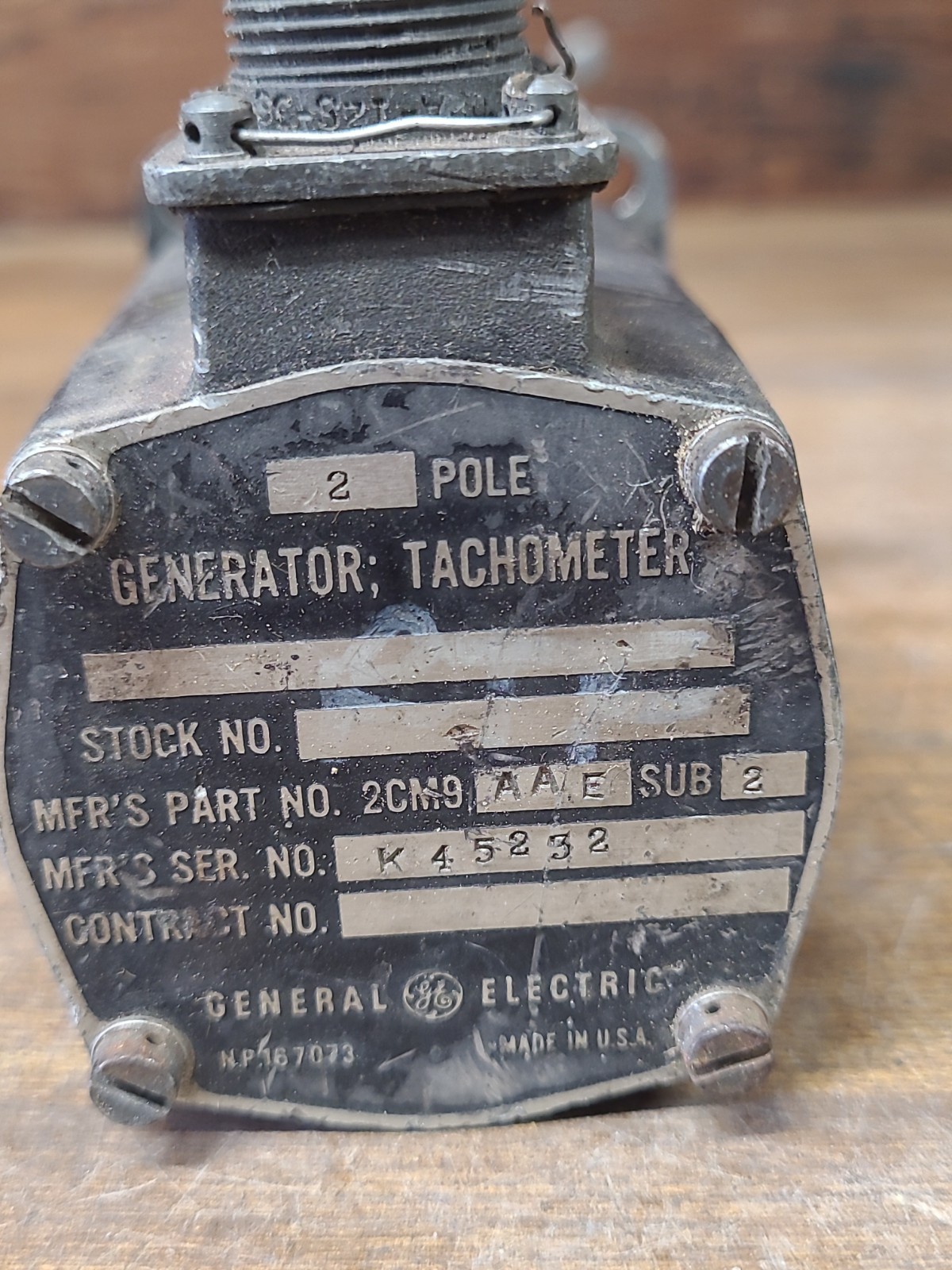 General Electric Tachometer Generator 2CM9 AAE