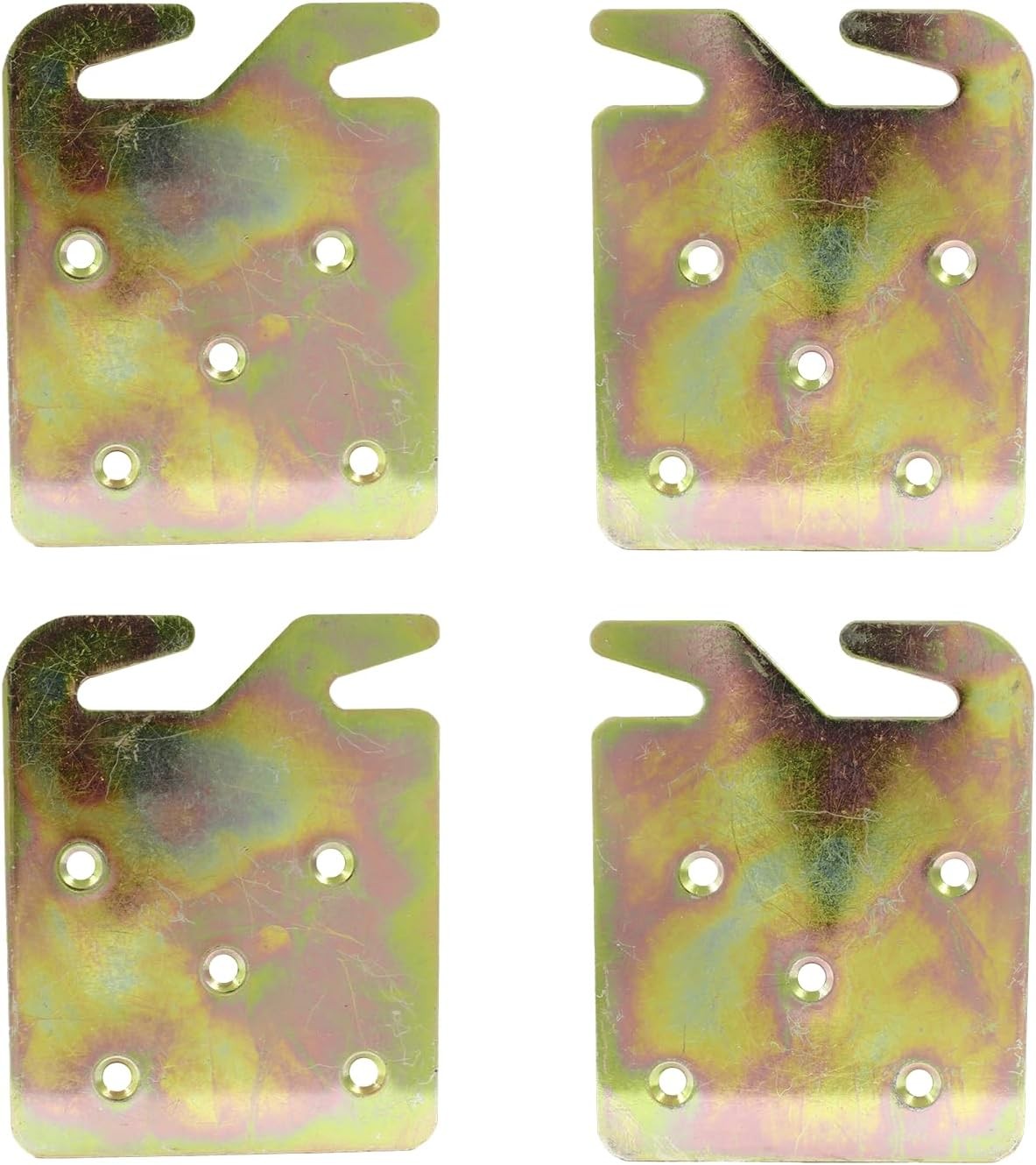 4Pcs Wood Bed Rail Hook Plates, Heavy Duty Bed Rail Fitting Bracket with Mountin