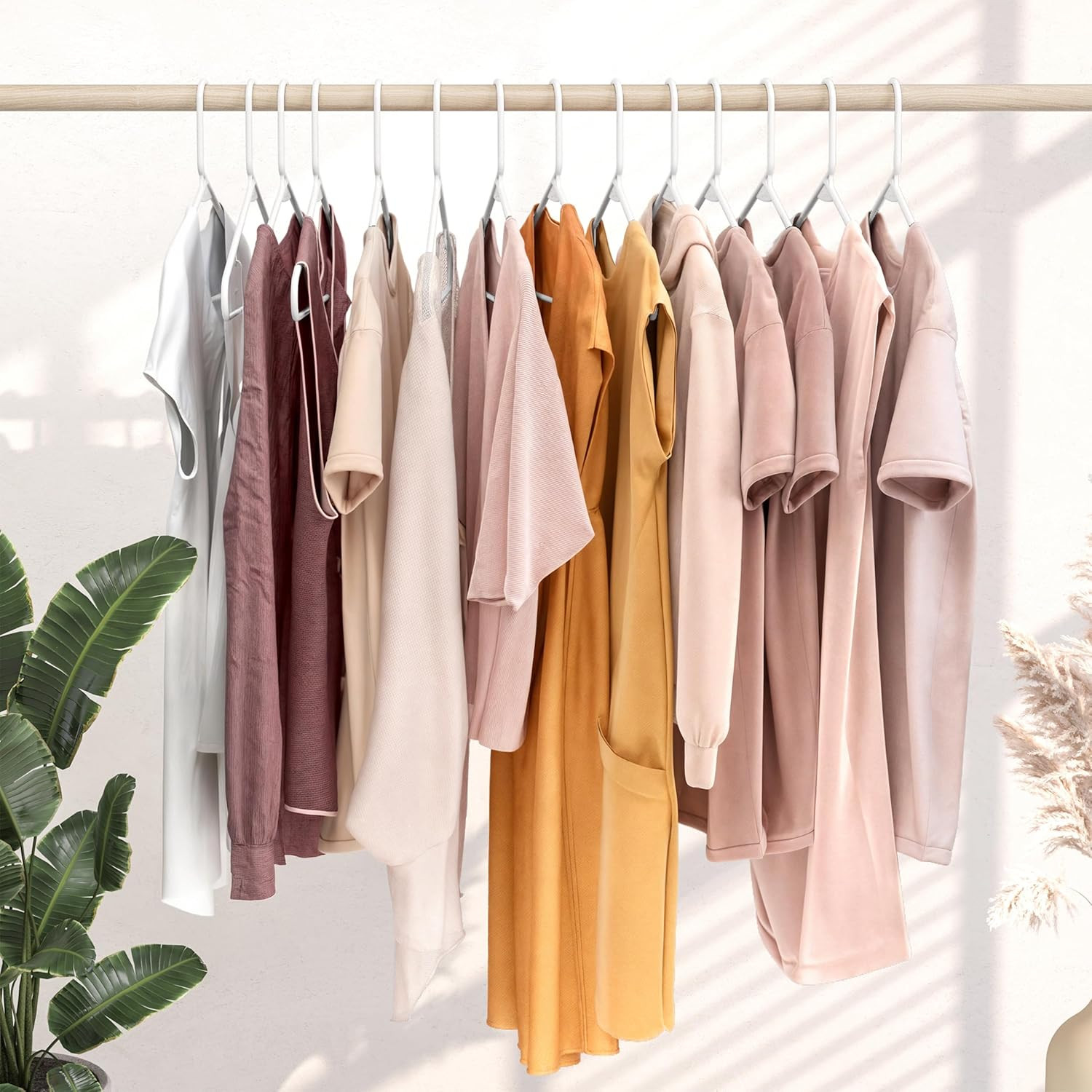 Plastic Hangers 20 Pack White - Clothes Hangers -Colgar Ropa Hangars