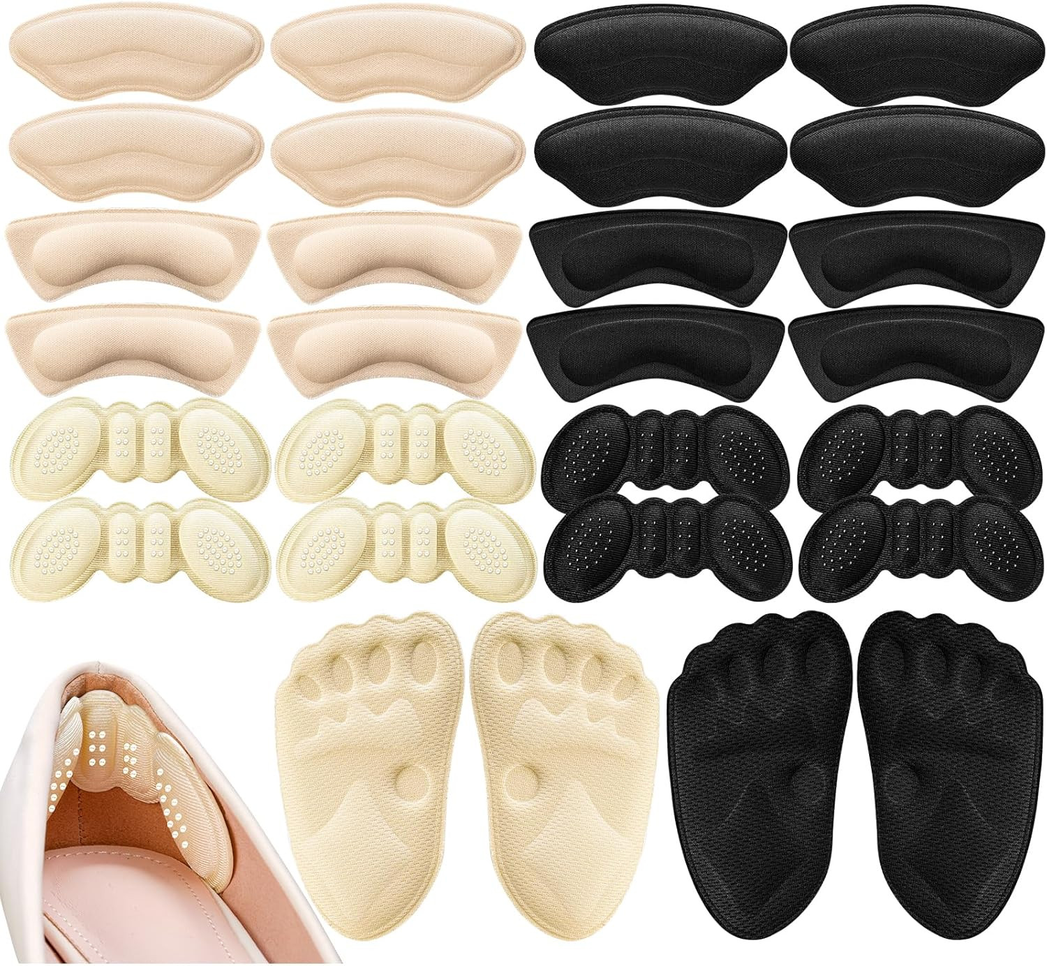 14 Pairs Heel Grips Self Adhesive Shoe Inserts Pads for Loose Shoes Men/Women