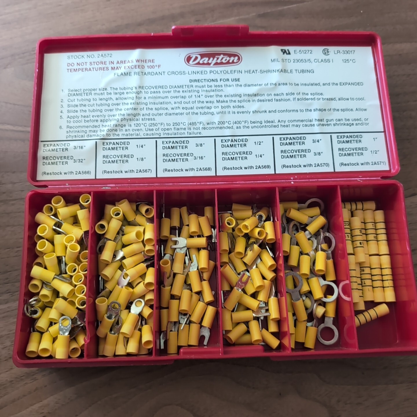 Dayton Red Case Organizer with Misc Crimping Terminals - 10in x 5in