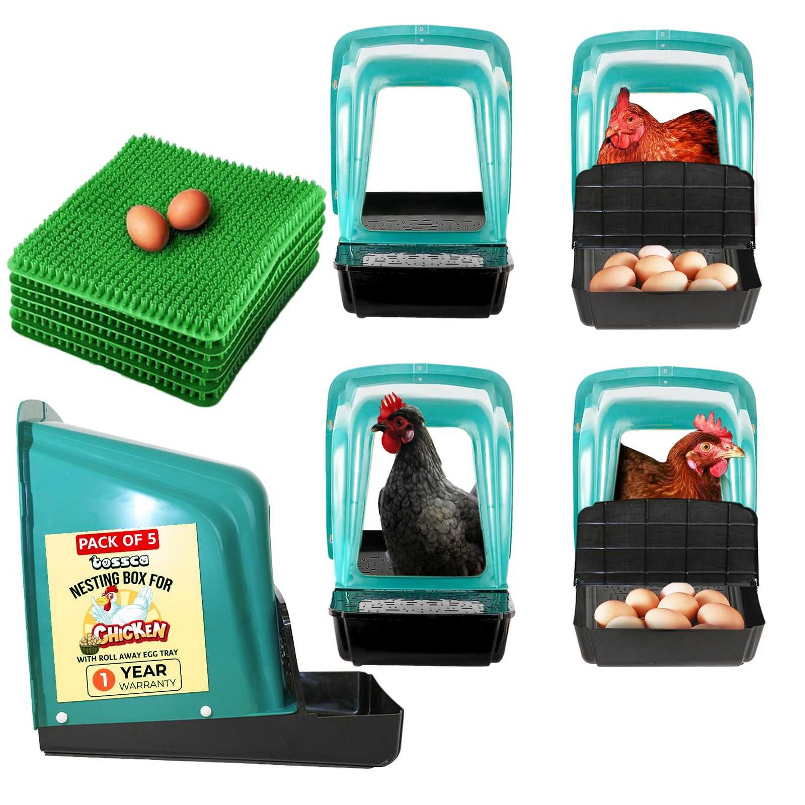 Nesting Boxes for Chicken Coops | Roll Away Hen House for Laying Eggs | Durab...