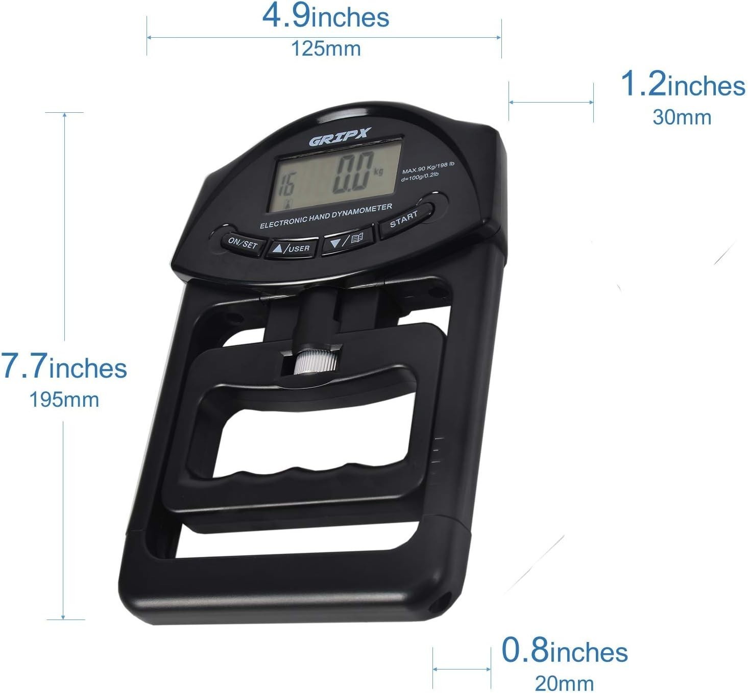 Digital Hand Dynamometer Grip Strength Measurement Meter Auto Capturing Elect...