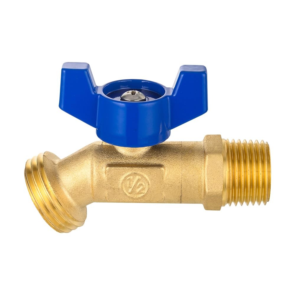 EFIELD 1/4-Turn Outdoor Spigot, Sillcock Hose Bibb 1/2"×3/4" （P1）, Brass