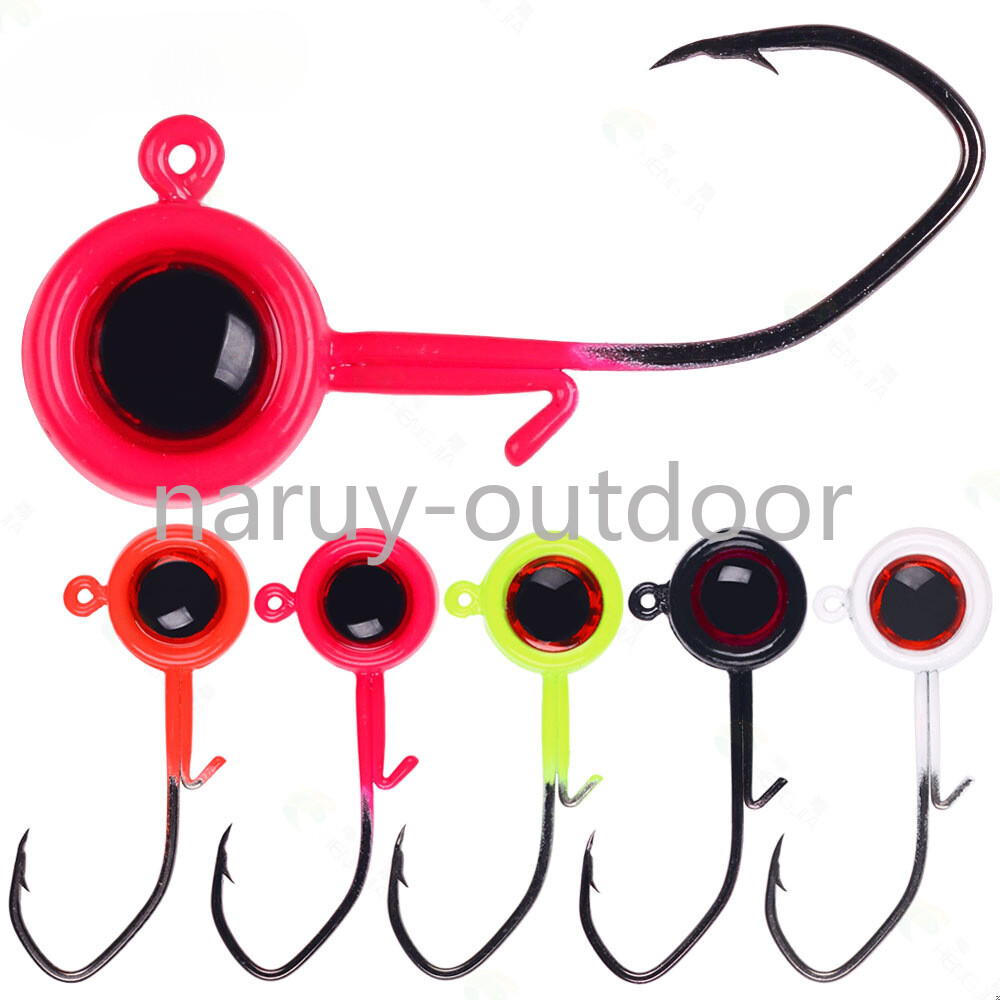 25 Pack Fishing jig Heads Hook 3D Eyes Crappie Jigs for Bass Walleye Trout