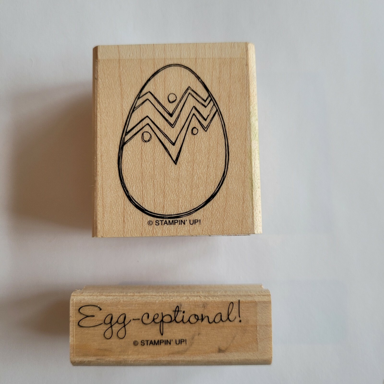 Egg-ceptional Easter Egg Stampin Up Mounted Rubber Stamps Set of 2