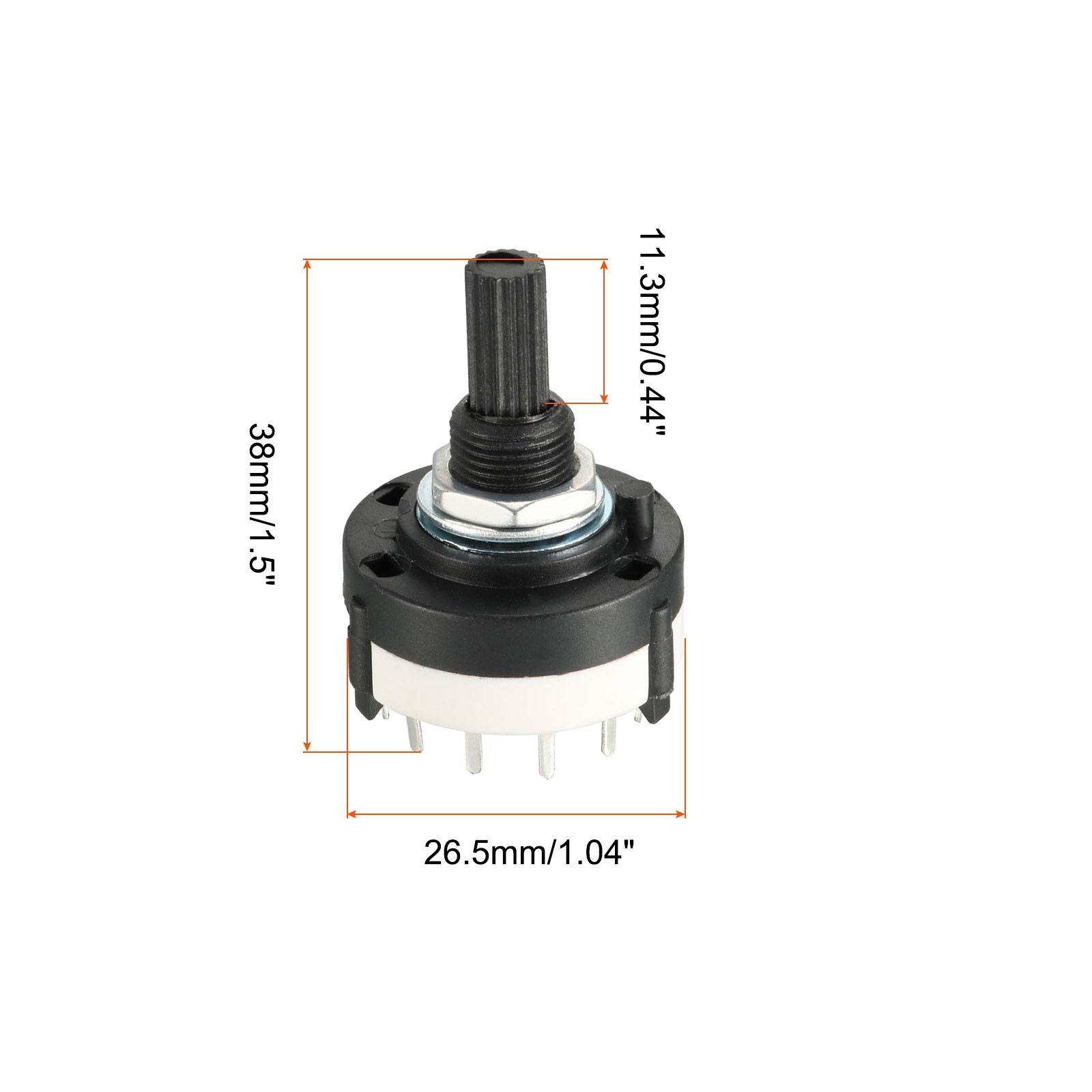 Band Selector Rotary Switch w Knob 1P12T 1 Pole 12 Throw Single Deck