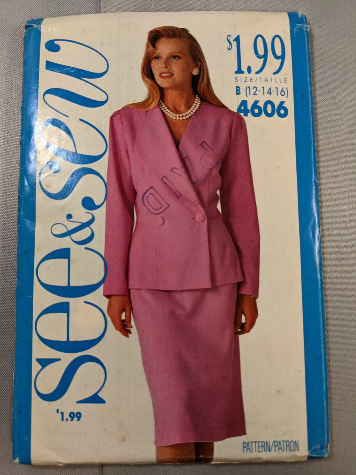 Butterick Vintage Pattern Misses Unlined Jacket Straight Skirt 12 14 16 UNCUT