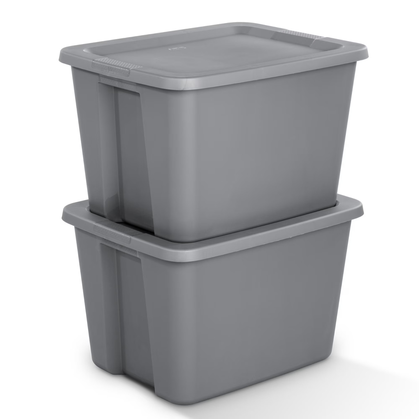 Sterilite 18 Gallon Plastic Storage Bin Container Tote Box with Lid Gray 4 Pack