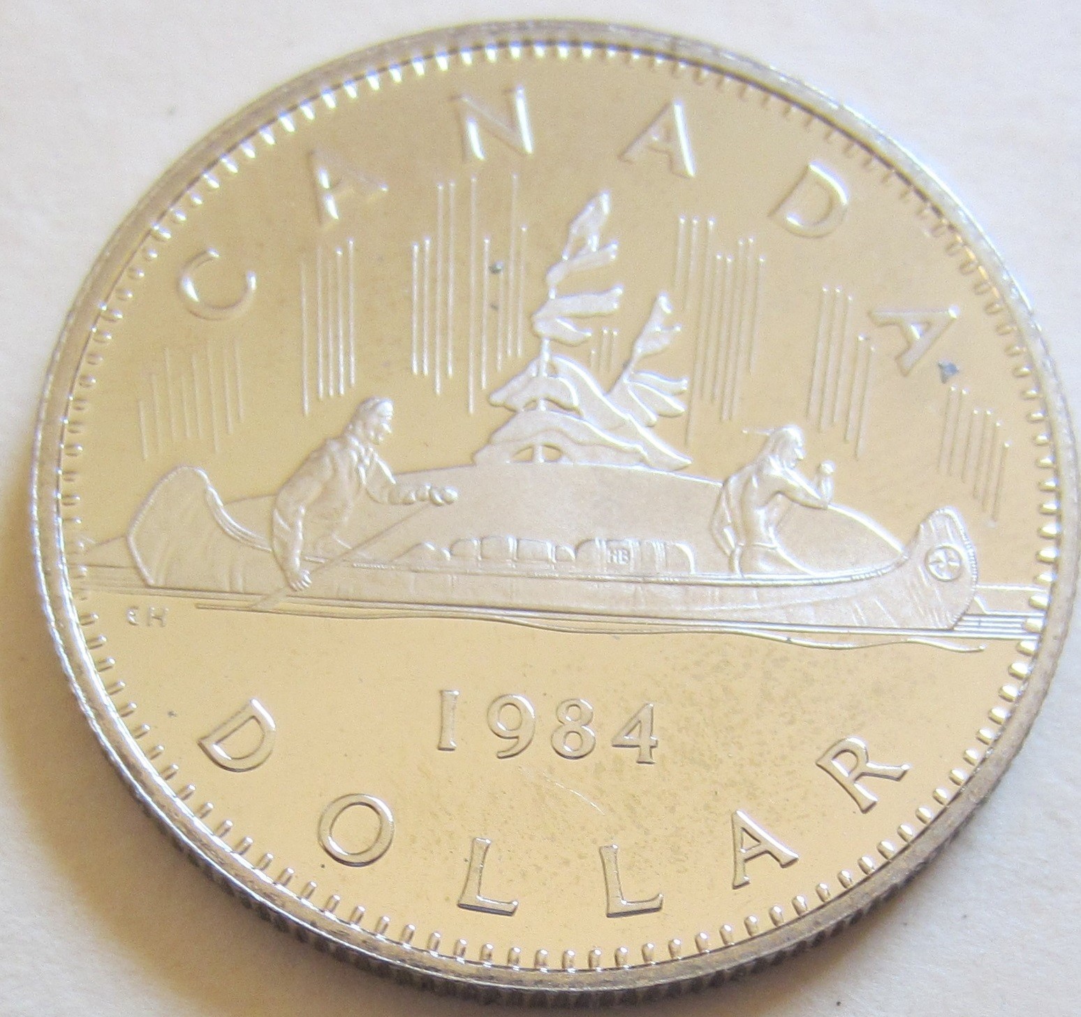 1984 Canada Voyageur PROOF Nickel One Dollar Coin. MINT UNC $1