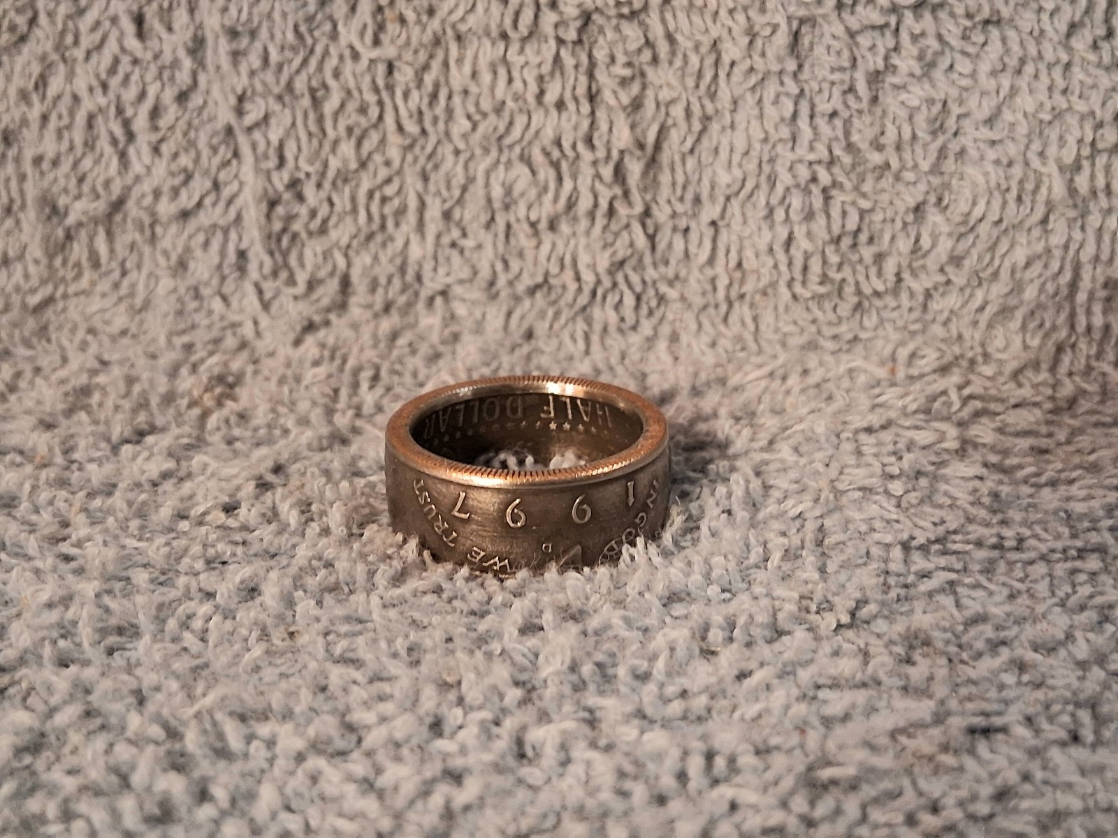 1997 Kennedy Half Dollars size 9 coin ring handmade mixed metals
