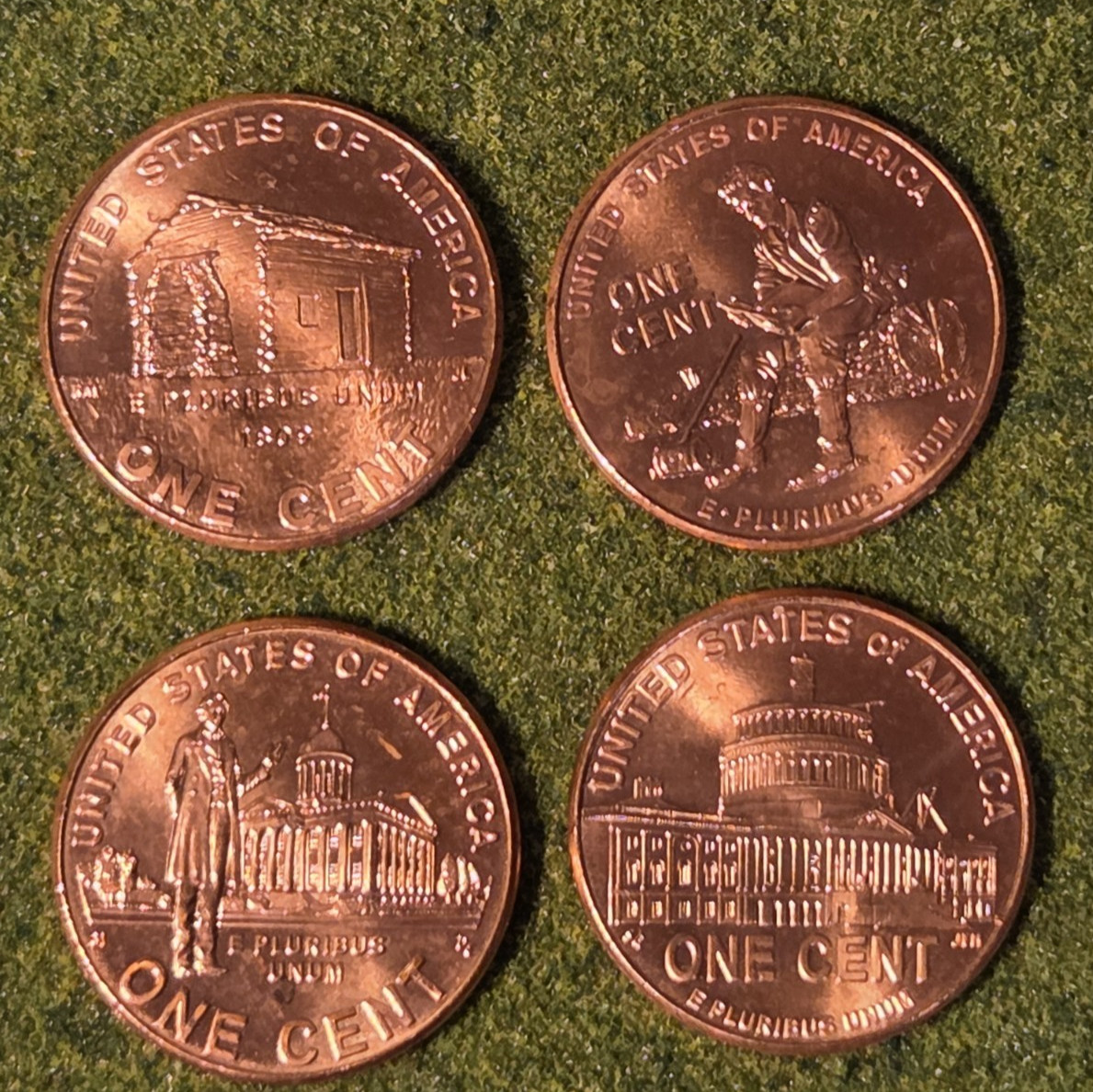 2009 lincoln penny 4 coin set philadelphia anniversary