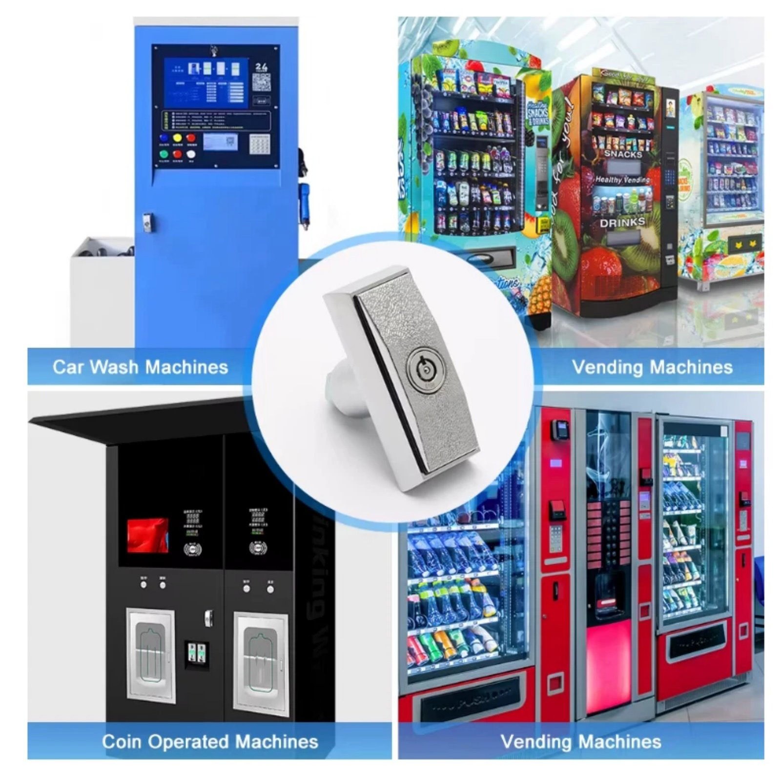 Water Vending Game Lock T Type Zinc Alloy Pin Tumbler with 3 Keys Security