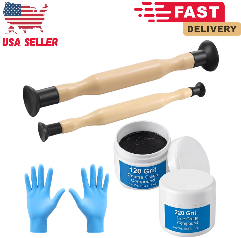 Complete Valve Grinding Kit with Lapping Sticks 120 220 Grit Compound Tool Set