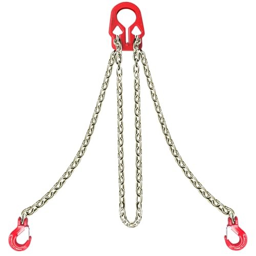 Reinforced Grade 80 Chain Sling 5/16" x 10FT – Dual Leg Galvanized Chain