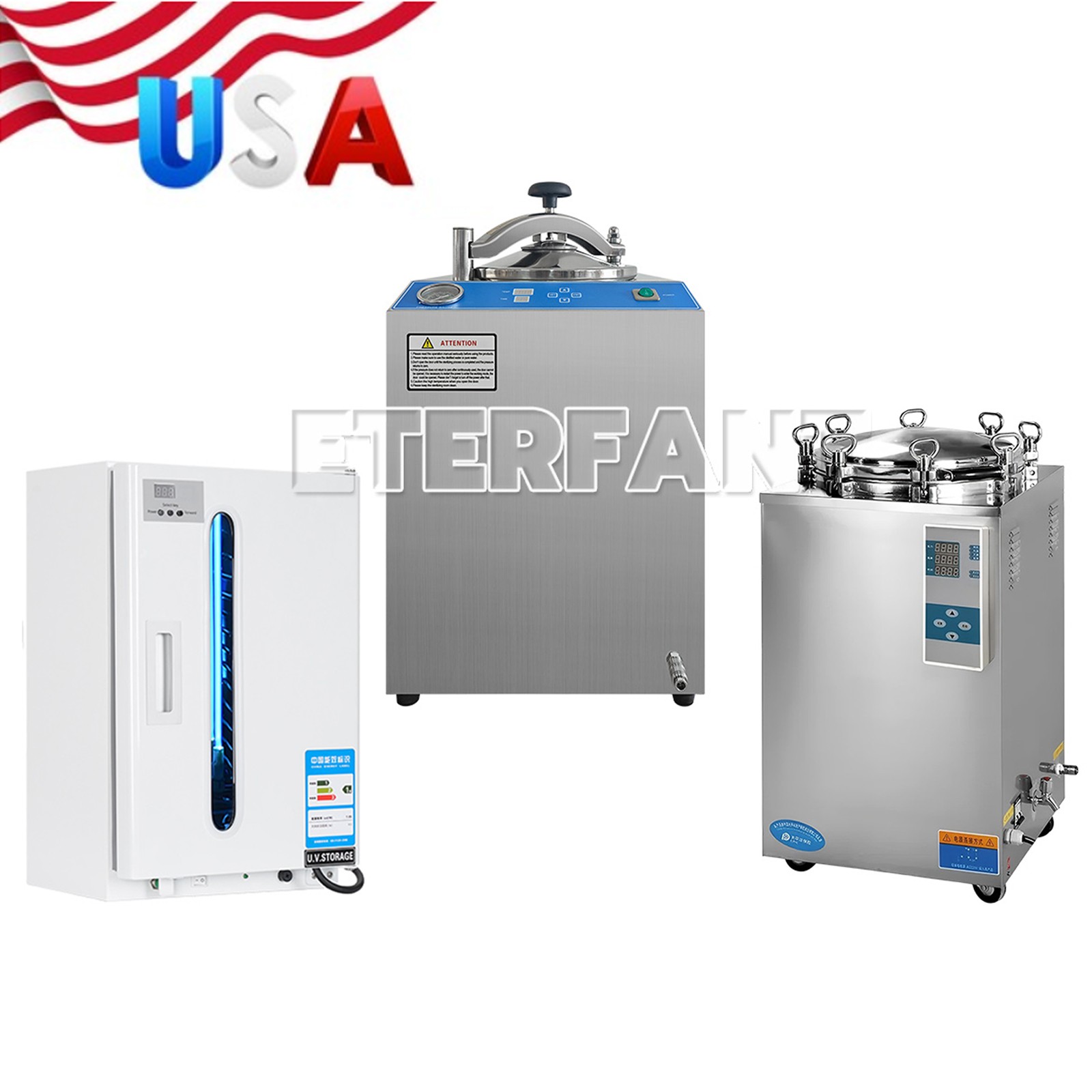 28/35L Vertical Pressure Steam Sterilizer/27L Medical Instrument UV Sterilizer
