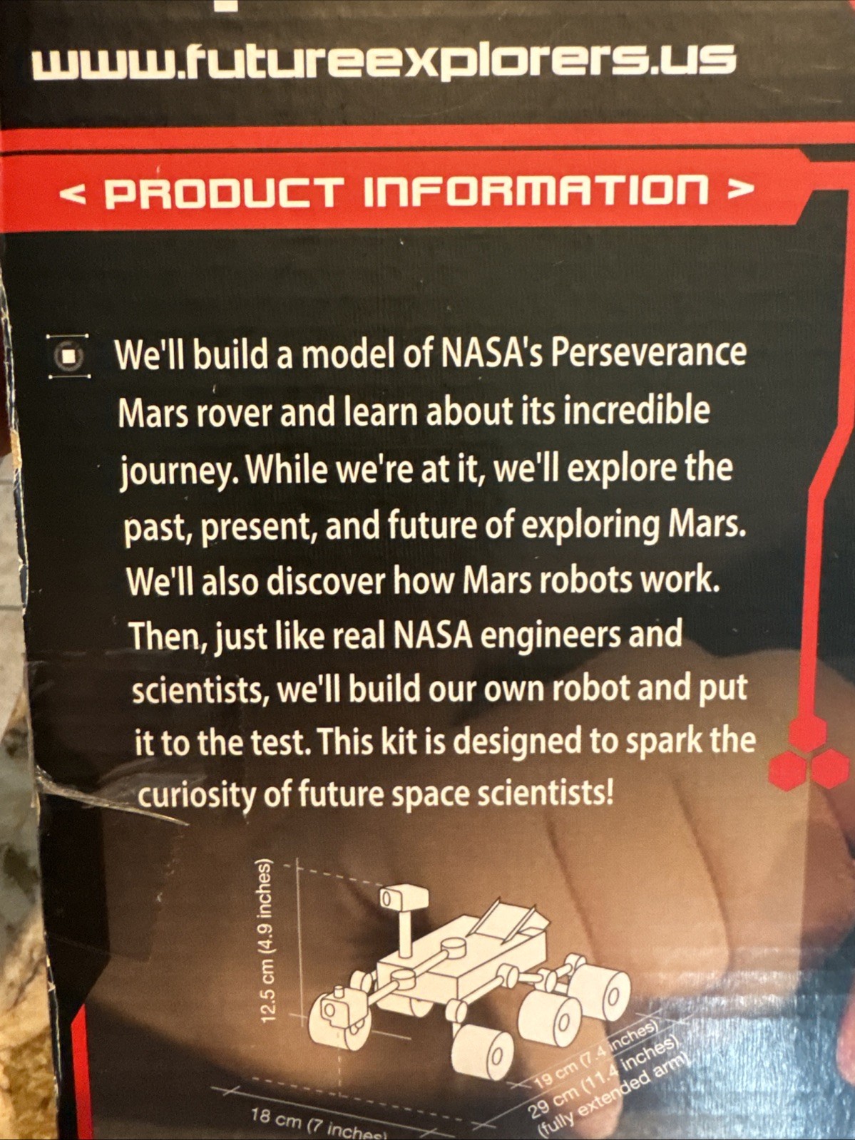 NASA Future Explorers - Mars Rover Build & Model STEM Powerful Motor Robotic Arm