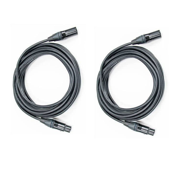 2 Mic XLR Cables Ultra Quiet Quality Hand Built 100ft w/Neutrik Connectors