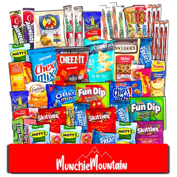 Munchie Mountain Value 50 Count Snack Box And Care Package