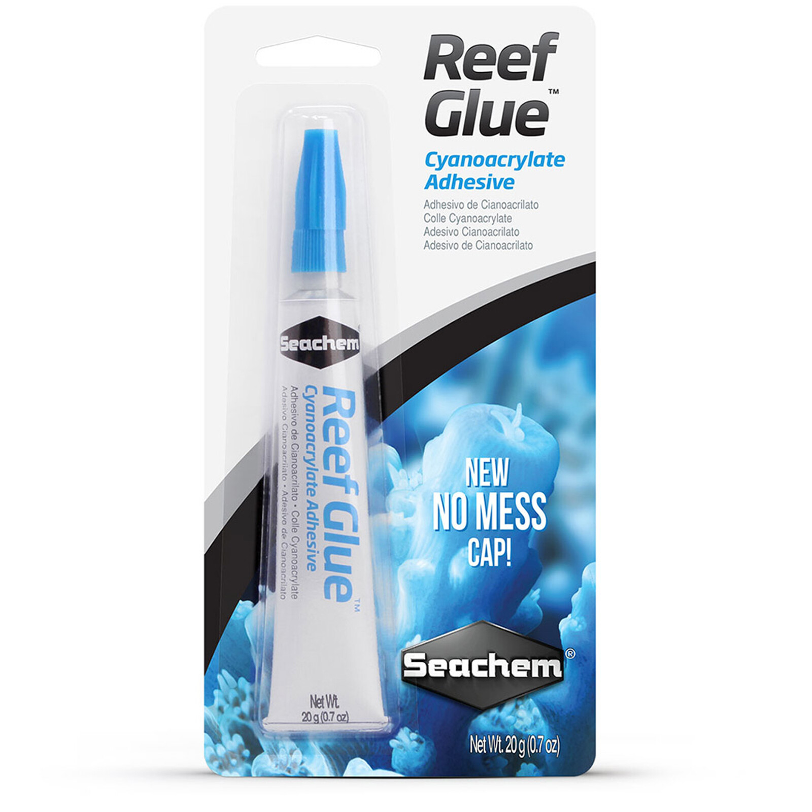 Seachem Reef Glue 20 grams Mount Coral Frags and Colonies to Reef Rock and Plugs