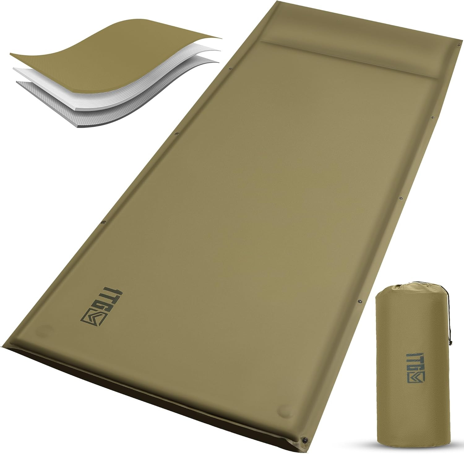Self Inflating Sleeping Pad for Camping, Insulated Inflatable Camping Mattress f