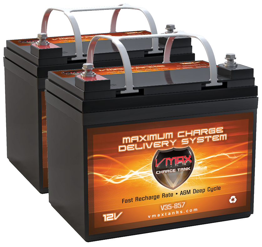 QTY2 VMAX35 Everest & Jennings, Mobie Comp. 12V 35AH EA Wheelchair AGM Batteries