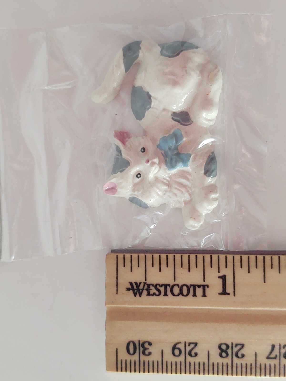 Kitty Craft Accent 2 Piece Set 1.25" Each White & Gray Cats