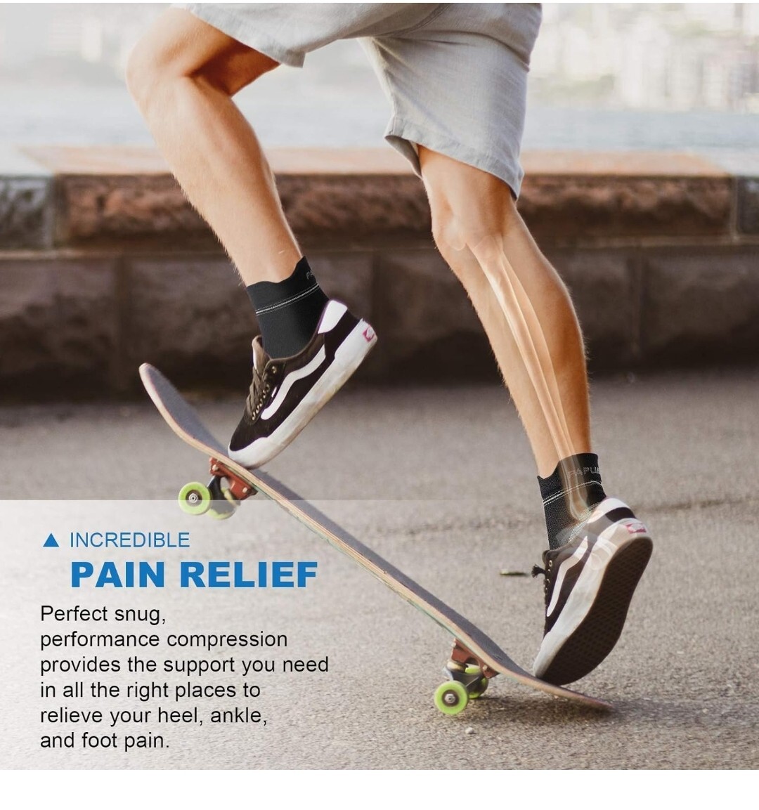 Plantar Fasciitis Sock (6 Pairs- L) Men & Women. SHIPS FREE FROM USA