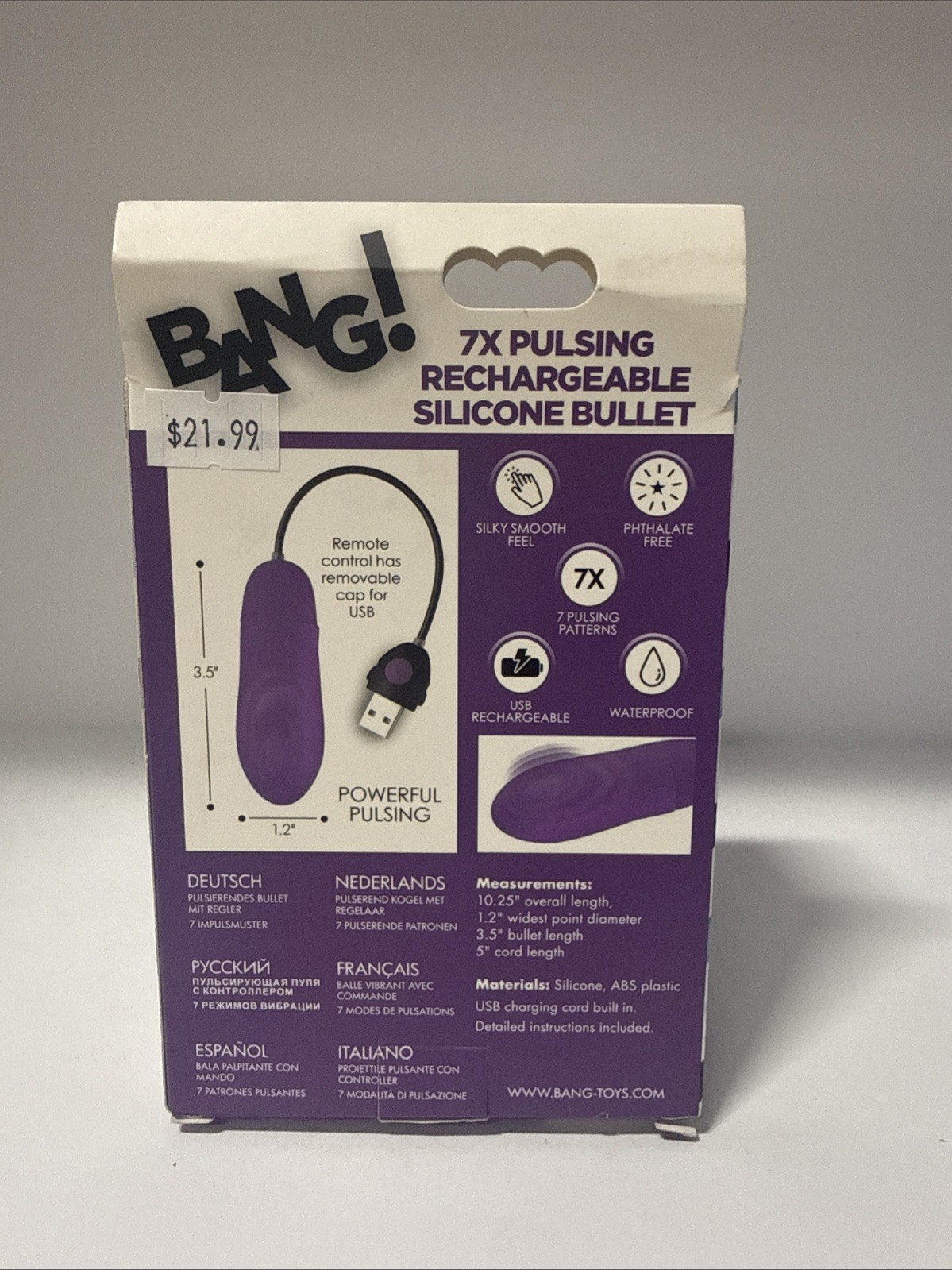 Bang! 7x Pulsing Rechargeable Silicone Bullet