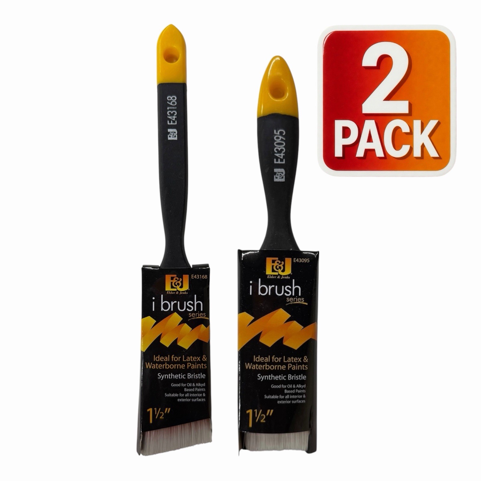 Elder & Jenks 1.5" i-brush Series Paint Brushes Flat & Angle Sash E43168 E43095